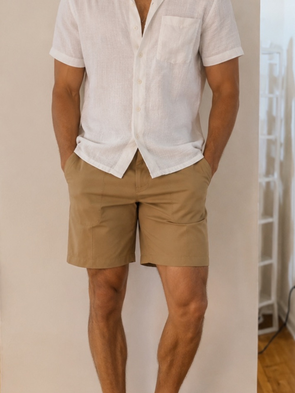 Perry Ellis Men's Classic Tan Shorts - Lightweight Summer Style